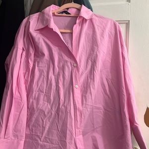 Zara pink button down shirt